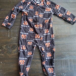 NFL Team Logo Kids One Piece Pajama - Black and Orange